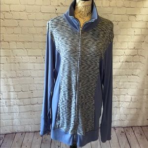 Columbia blue heathered marled zip up sweatshirt